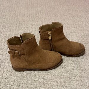 Janie & Jack Tan Suede Ankle Boots for Girls